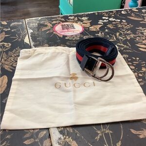Gucci Black Leather Key Fob with Gold-Tone Hardware